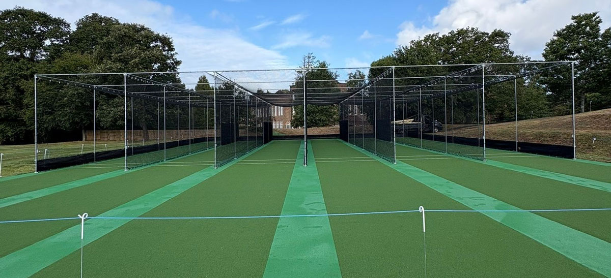 Mill Hill School, Middlesex — a six-lane open practice facility on our ECB-approved A-Base system installation