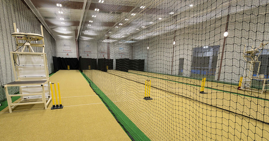 Pickwick Cricket & Padel Centre, West Bromwich — four DuraWeave lanes sharing a building with padel
