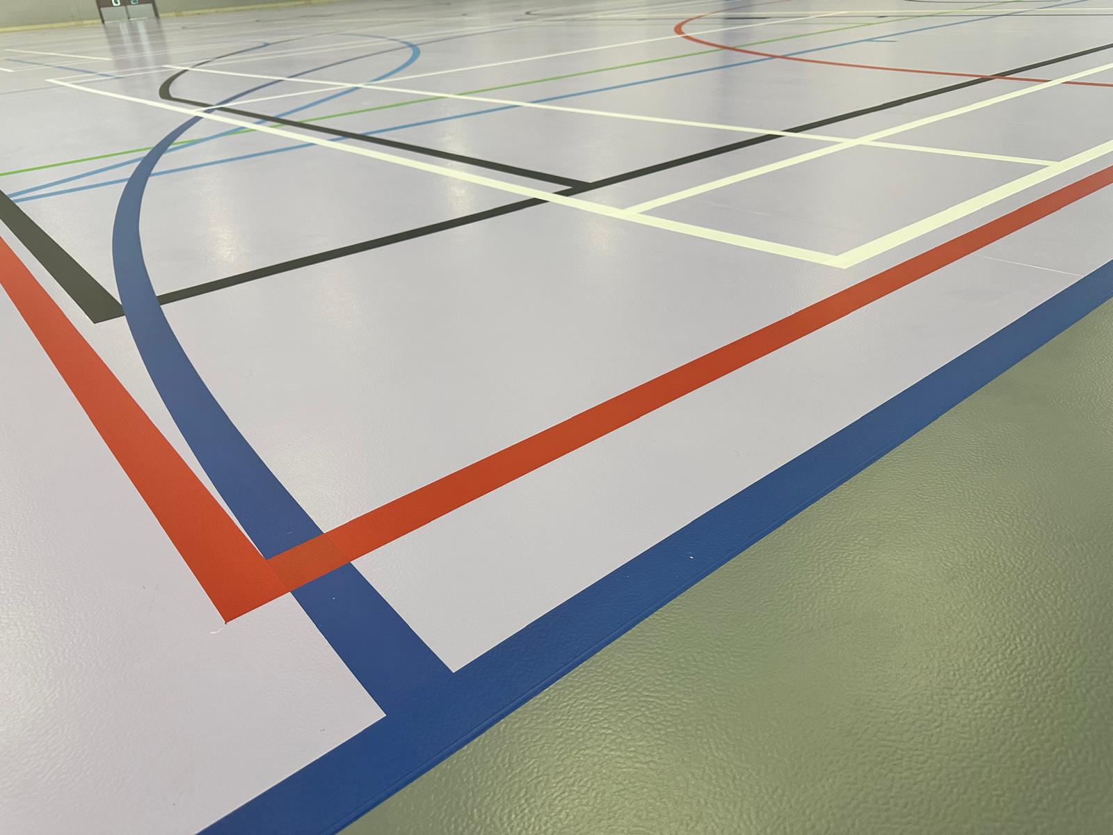 South Devon College — a Gerflor Taraflex AE85 undercarriage beneath a Taraflex top surface